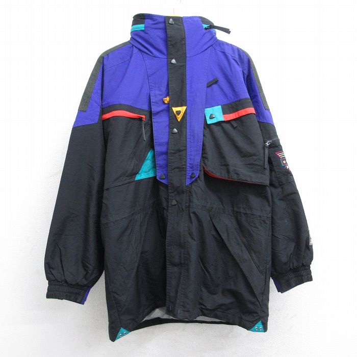 L★古着 ヘリーハンセン 長袖 ナイロン ジャケット メンズ シンサレート エキップ ロング丈 黒他 ブラック 内側メッシュ 25oct28 中古 アウター