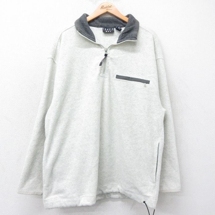 L★古着 長袖 ハーフジップ フリース ジャケット メンズ 00年代 00s 白 ホワイト 25oct28 中古 アウター