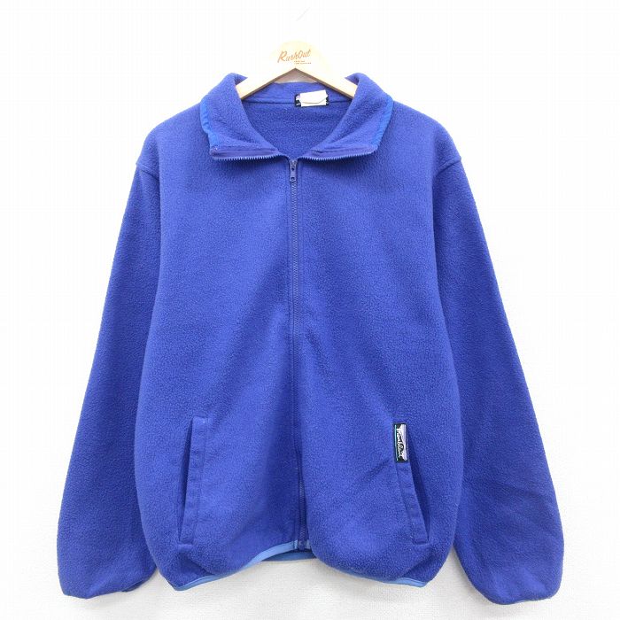 L★古着 長袖 フリース ジャケット メンズ 90年代 90s 青 ブルー 25oct27 中古 アウター