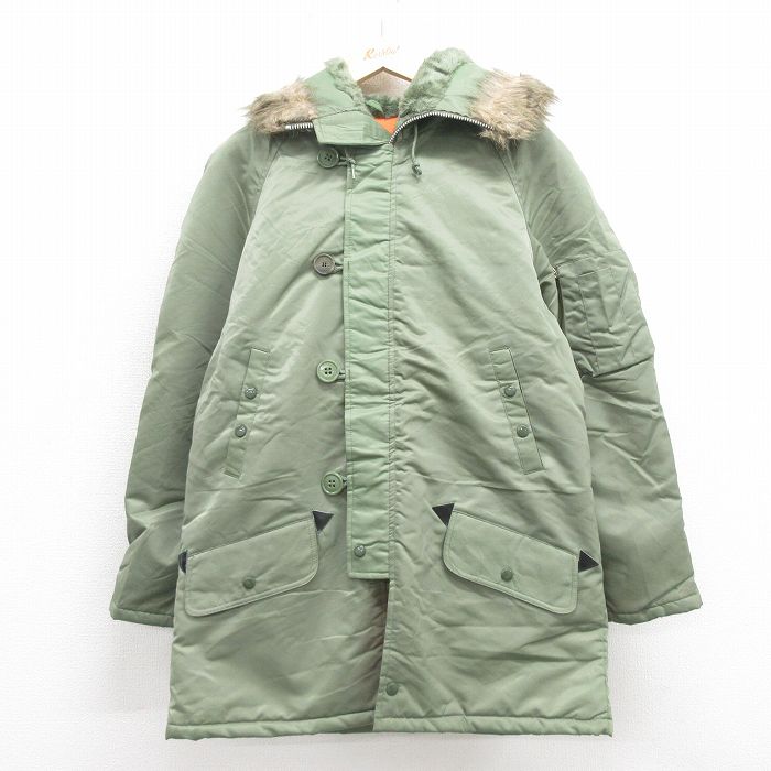 L★古着 JCペニー 長袖 ジャケット パーカー メンズ 80年代 80s ロング丈 ラグラン 緑 グリーン 内側キルティング 25oct30 中古 アウター