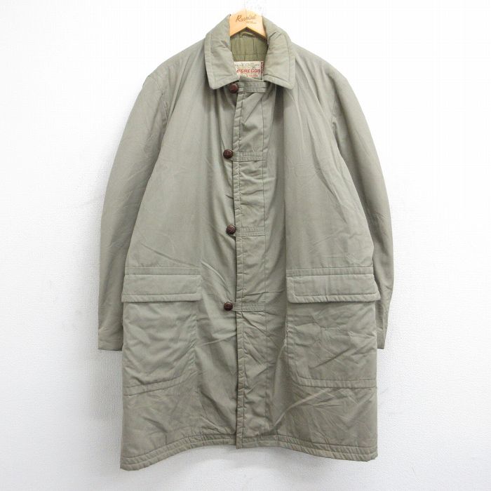 XL★古着 マックレガー 長袖 ジャケット コート メンズ 80年代 80s ロング丈 USA製 ベージュ カーキ 25oct31 中古 アウター