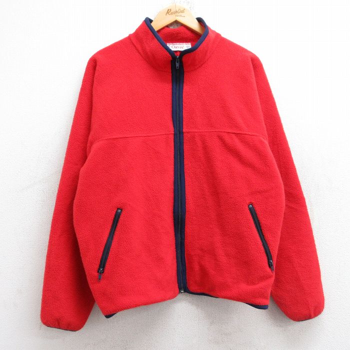 M★古着 オービス ORVIS 長袖 フリース ジャケット メンズ 80年代 80s USA製 赤 レッド 【spe】 25oct31 中古 アウター