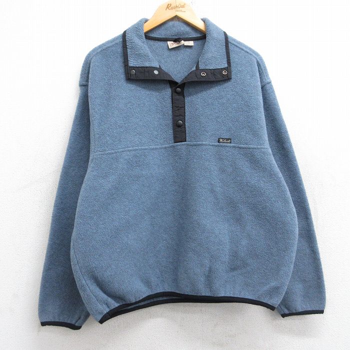 M★古着 ウールリッチ WOOLRICH 長袖 フリース ジャケット メンズ 90年代 90s スナップT ポーラテック USA製 薄紺系 ネイビー 25nov01 中古 アウター