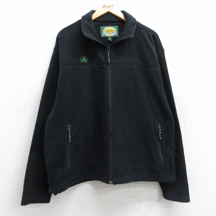 L★古着 カベラス 長袖 フリース ジャケット メンズ 00年代 00s ワンポイントロゴ 黒 ブラック 25nov04 中古 アウター