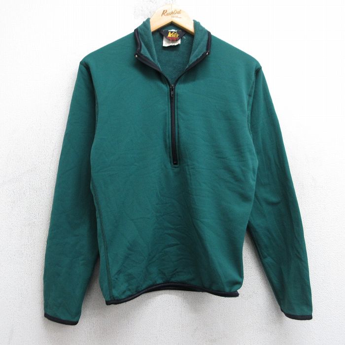 REI 80s ハーフジップジャケット 内側フリース グリーン XS | 古着