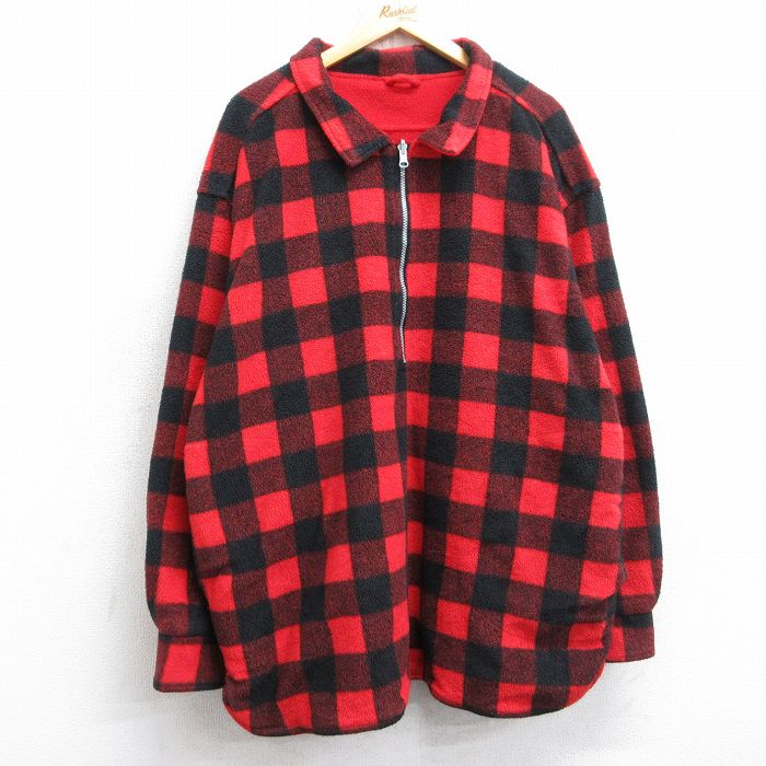マルボロ 90s ハーフジップフリースジャケット リバーシブル レッド XL | 古着