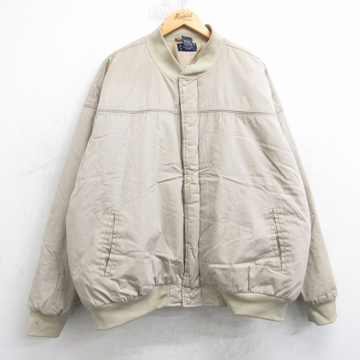 XL★古着 長袖 ダービー ジャケット メンズ 00年代 00s 大きいサイズ ベージュ 25nov15