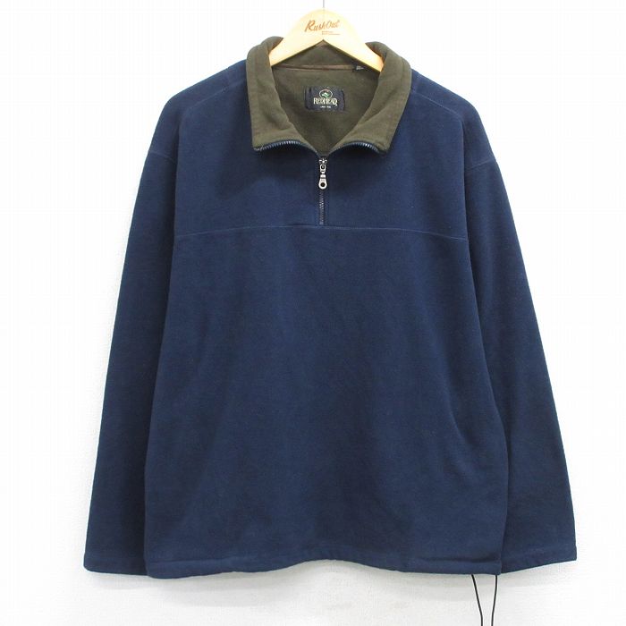 XL★古着 レッドヘッド 長袖 ハーフジップ フリース ジャケット メンズ 00年代 00s 濃紺 25nov15