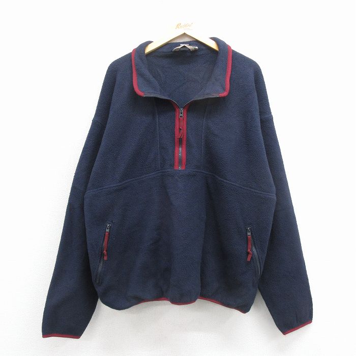 EMS 90s ハーフジップフリースジャケット ネイビー XL | 古着