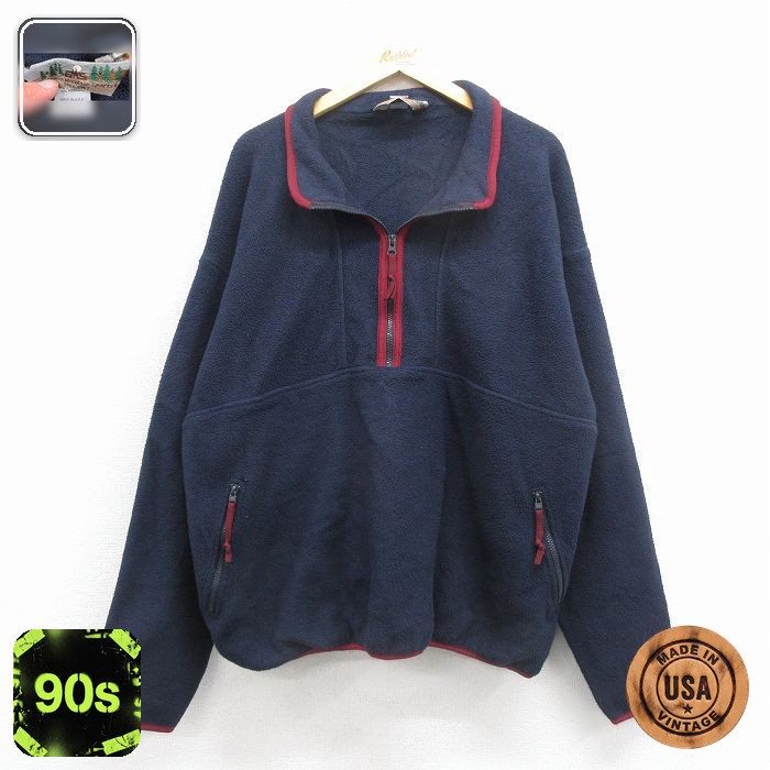 EMS 90s ハーフジップフリースジャケット ネイビー XL | 古着