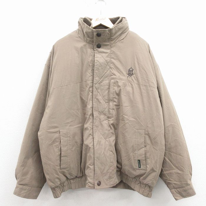 XL★古着 WEATHERPROOF 長袖 ジャケット メンズ 大きいサイズ ベージュ 内側フリース 25nov19