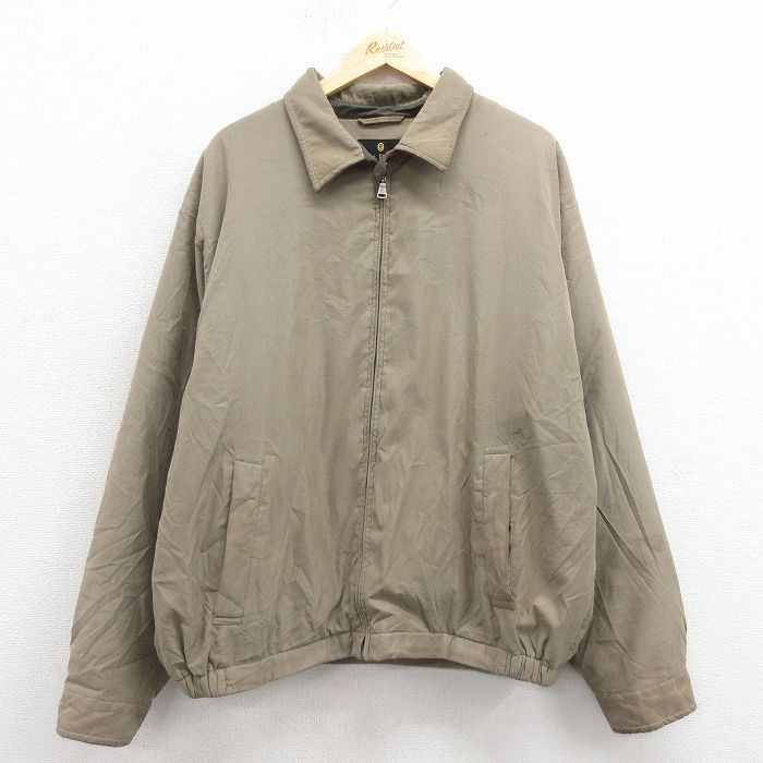 XL★古着 長袖 ジャケット メンズ ベージュ 内側フリース 25nov19