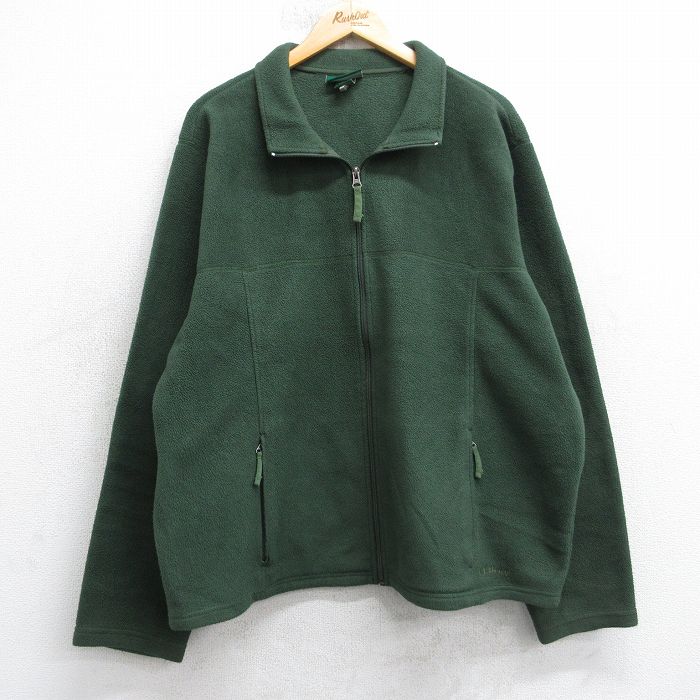 エルエルビーン 00s フリースジャケット ワンポイントロゴ グリーン L | 古着