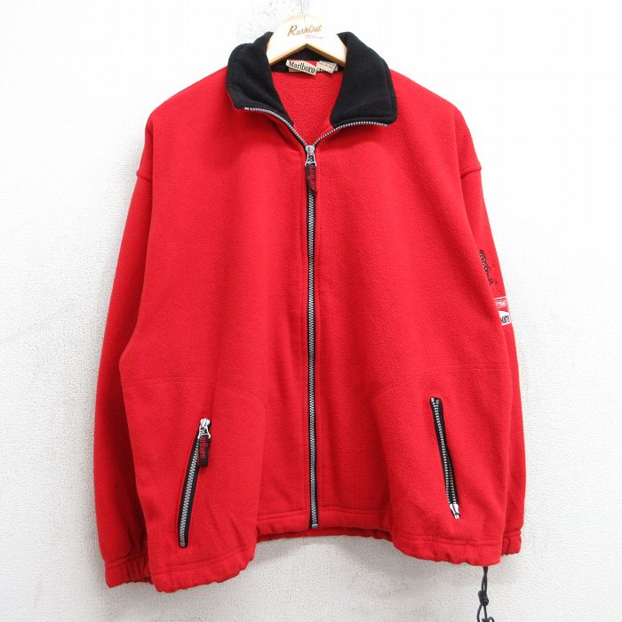 【20%OFF】L★古着 マルボロ 長袖 フリース ジャケット メンズ 90年代 90s トカゲ 赤【spe】 25nov20