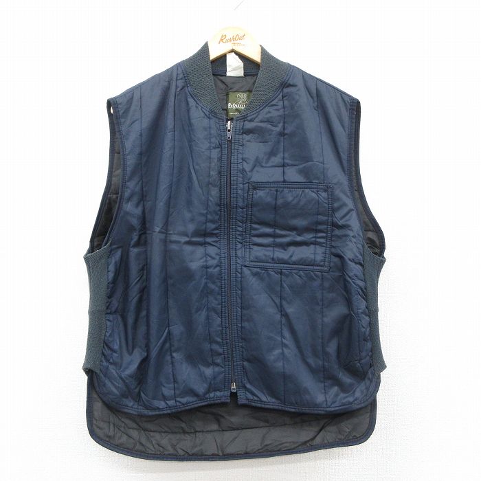 M★古着 REFRIGIWEAR ナイロン ベスト メンズ 90年代 90s USA製 紺 25nov21