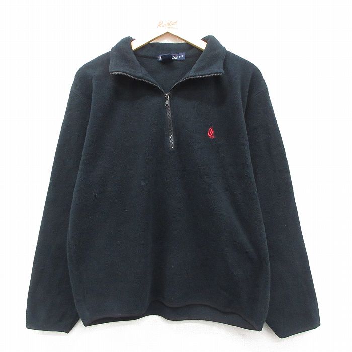 M★古着 ノーティカ 長袖 フリース ジャケット メンズ 90年代 90s ワンポイントロゴ USA製 黒 25nov21