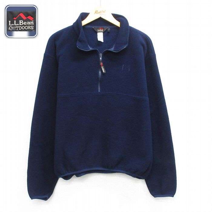 エルエルビーン 長袖ハーフジップフリースジャケット ネイビー XL | 古着