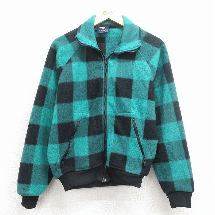 M★古着 コロンビア 長袖 フリース ジャケット メンズ 90年代 90s ラグラン 青緑【spe】 25dec01