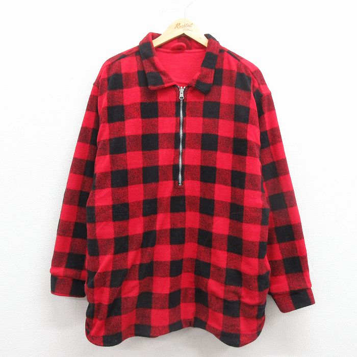 【50%OFF】マルボロ 90s ハーフジップフリースジャケット リバーシブル レッド XL | 古着