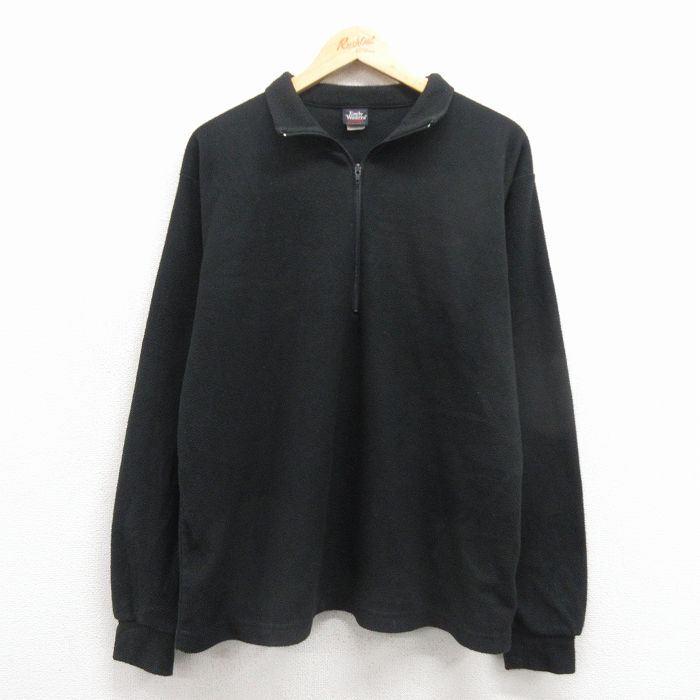 M★古着 Early Winters 長袖 ハーフジップ フリース ジャケット メンズ 90年代 90s USA製 黒 25dec10