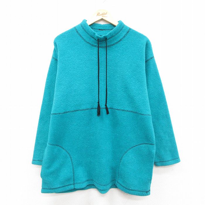 M★古着 セントジョンズベイ 長袖 フリース ジャケット メンズ 00年代 00s モックネック ハイネック 青緑 25dec11
