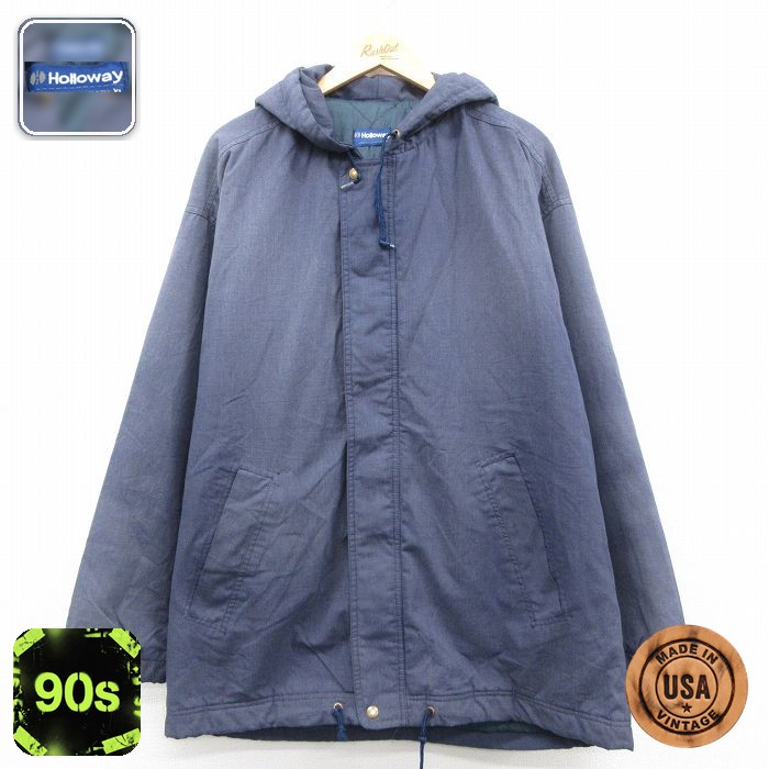 【50%OFF】ホロウェイ 90s ジャケット 内側キルティング ネイビー XL | 古着