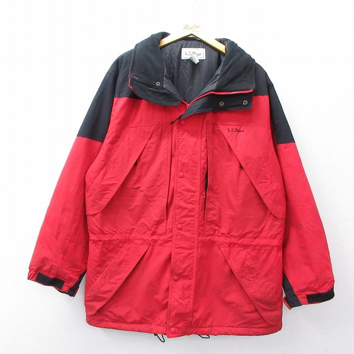エルエルビーン 90s ナイロンジャケット ワンポイントロゴ レッド XL | 古着