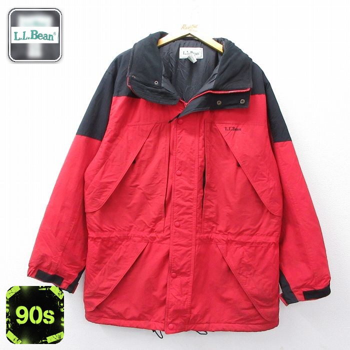エルエルビーン 90s ナイロンジャケット ワンポイントロゴ レッド XL | 古着