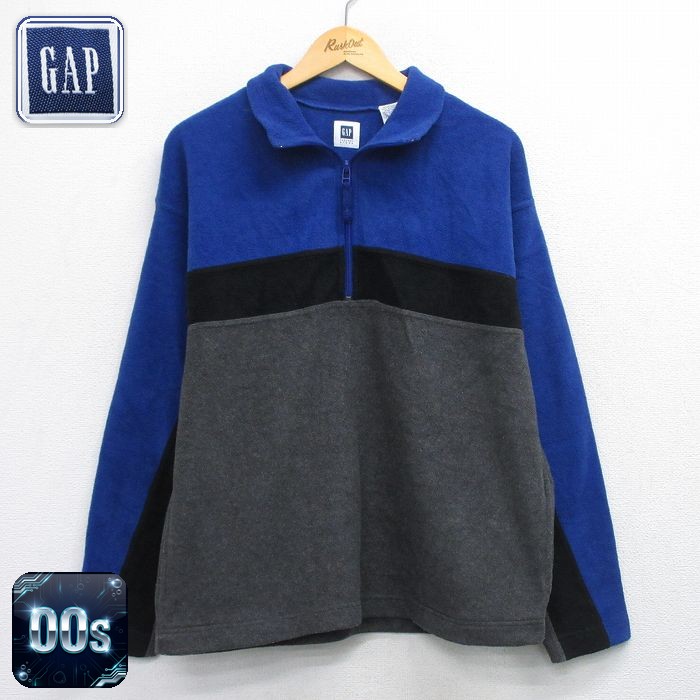 【50%OFF】ギャップ 00s ハーフジップフリースジャケット マルチカラー M | 古着