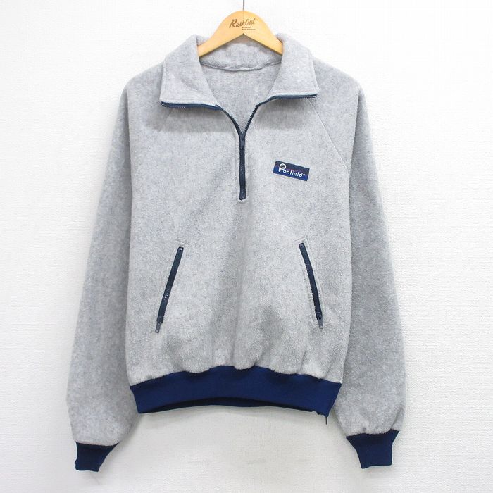 M★古着 ペンフィールド 長袖 ハーフジップ フリース ジャケット メンズ 90年代 90s ラグラン USA製 グレー【spe】 25dec20