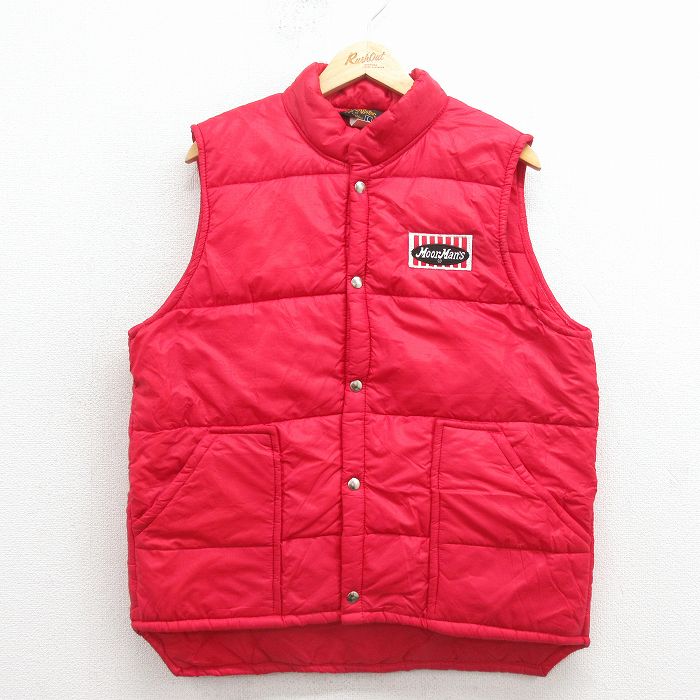 M★古着 スイングスター ベスト メンズ 80年代 80s Moor Mans リップストップ USA製 赤 25dec24