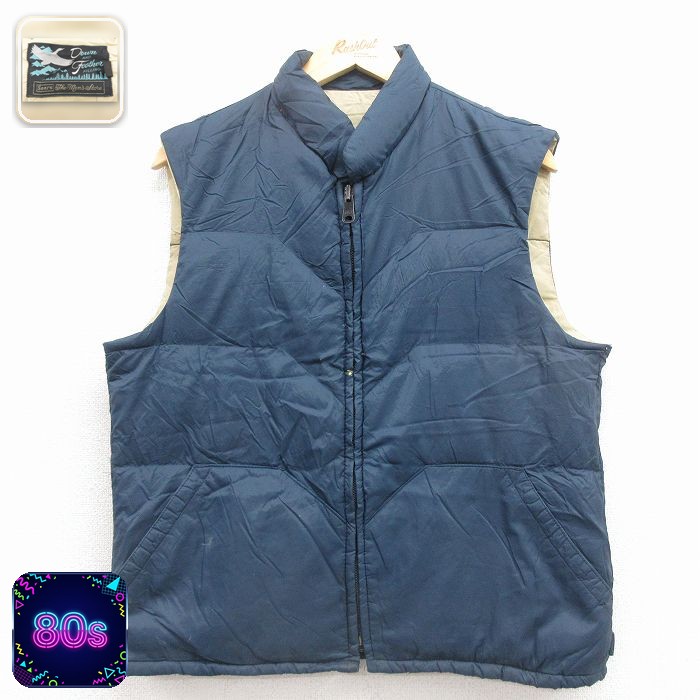 【50%OFF】シアーズ 80s ダウンベスト ネイビー S | 古着
