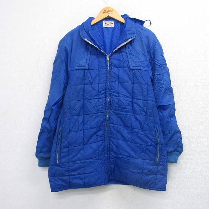 バトウィン 70s 長袖キルティングジャケット ブルー M | 古着