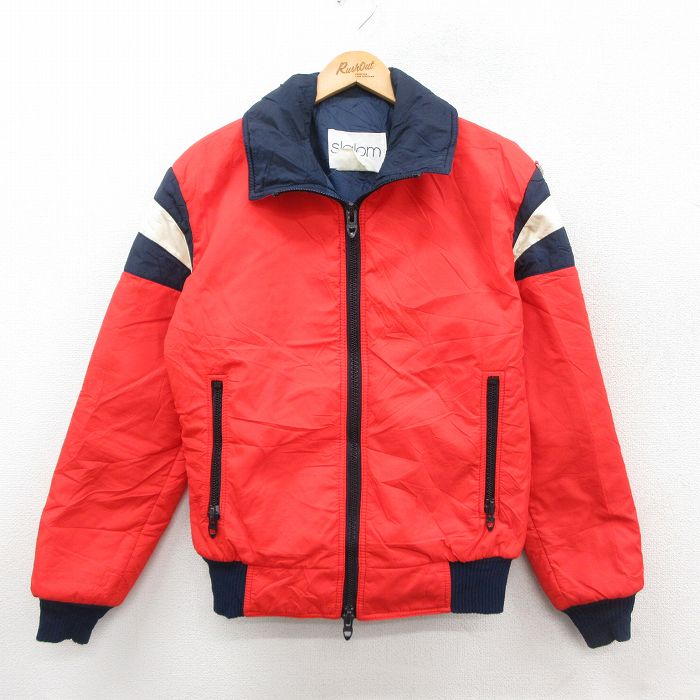 M★古着 長袖 ナイロン ジャケット メンズ 80年代 80s USA製 赤他 26jan14