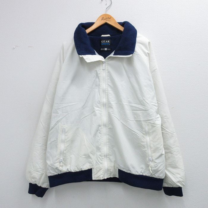 90s 長袖ジャケット 内側フリース ホワイト XL | 古着
