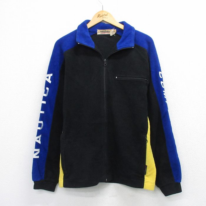 【20%OFF】ノーティカ 90s フリースジャケット ビッグロゴ ブラック M | 古着