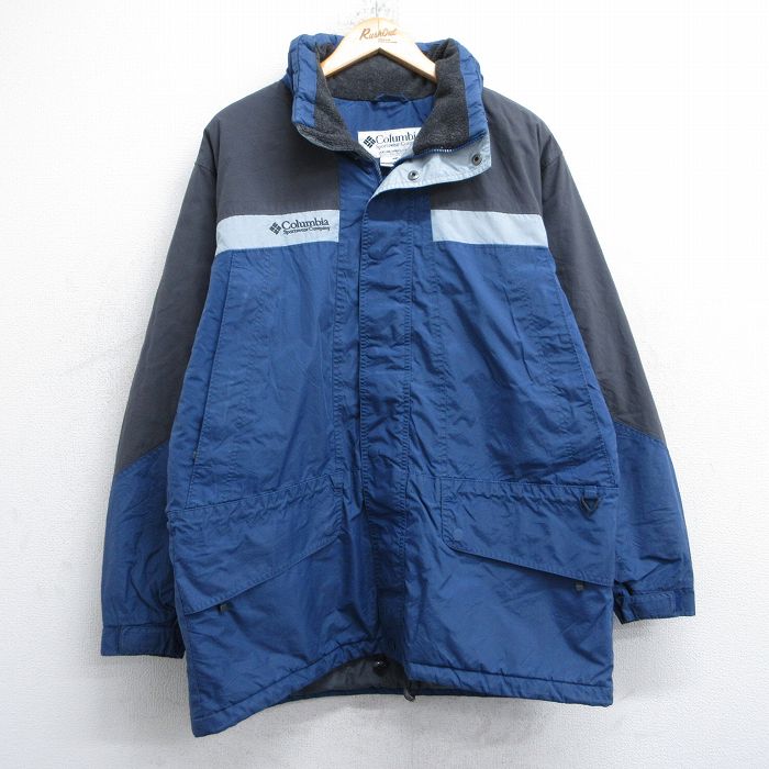 XL★古着 コロンビア 長袖 マウンテン ジャケット メンズ 00年代 00s ワンポイントロゴ 紺他 内側フリース【spe】 26jan16