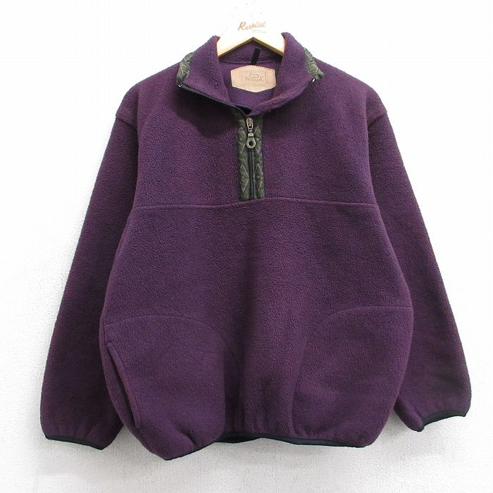 S★古着 ウールリッチ 長袖 ハーフジップ フリース ジャケット メンズ 90年代 90s USA製 紫 26jan16