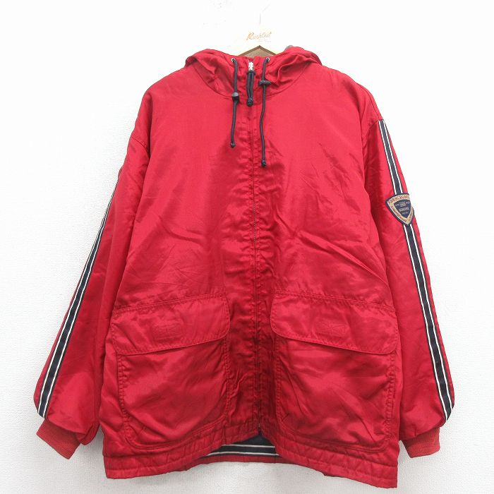 アバクロンビー 00s 長袖ナイロンジャケット 内側フリース レッド XL | 古着