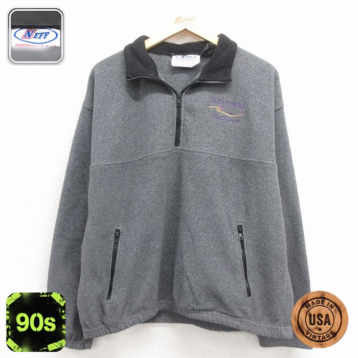 【50%OFF】ハーフジップフリースジャケット WAUCONDA グレー M | 古着