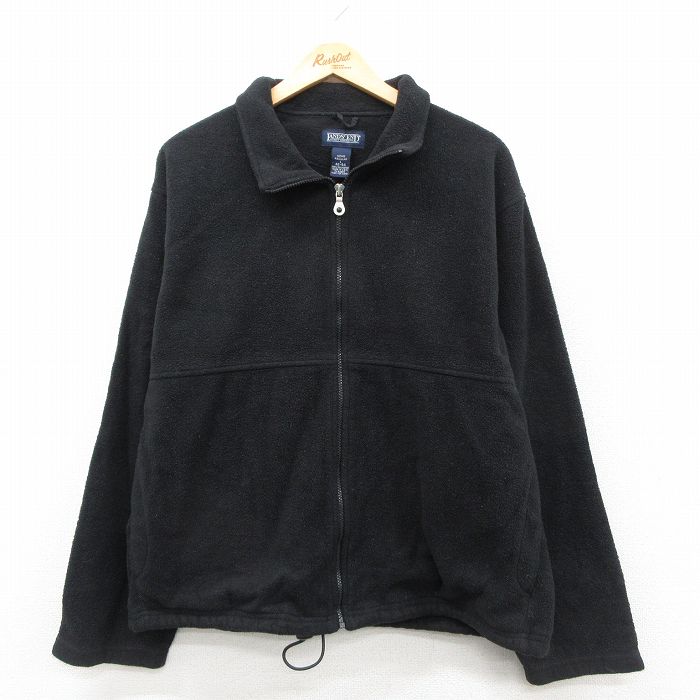 L★古着 ランズエンド 長袖 フリース ジャケット メンズ 90年代 90s USA製 黒 26jan26