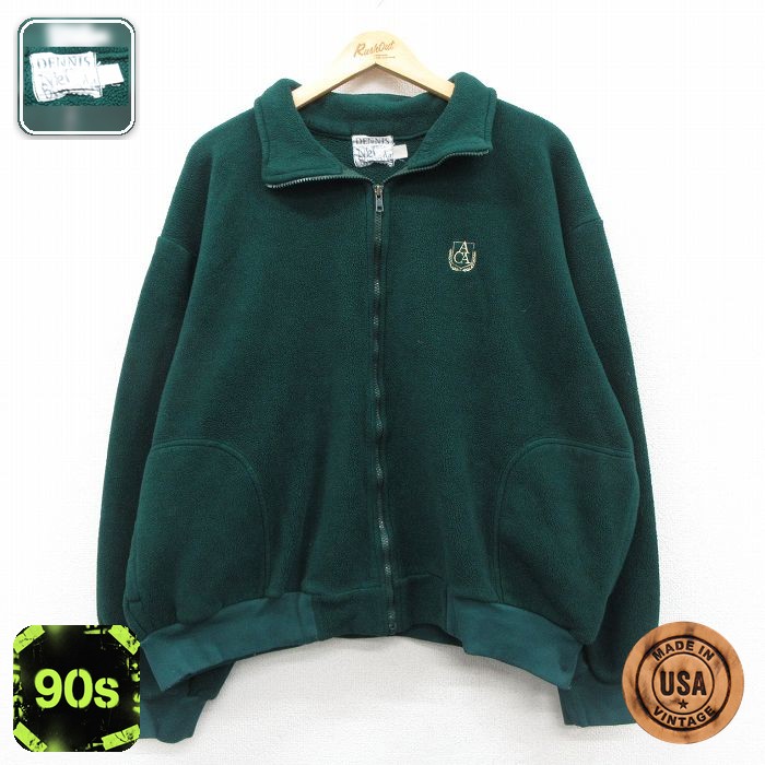 【50%OFF】90s フリースジャケット ACA グリーン XL | 古着