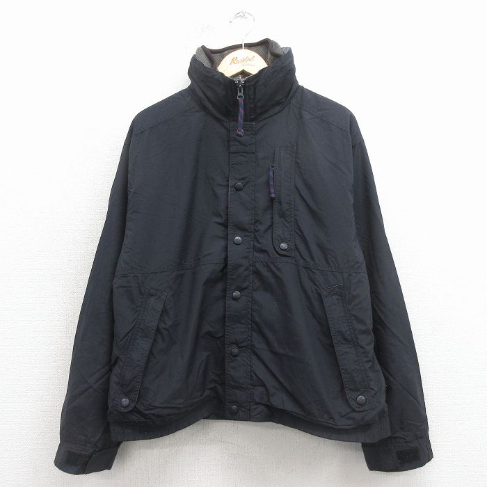 L★古着 EMS 長袖 ナイロン ジャケット メンズ 90年代 90s 黒 内側フリース【spe】 26jan29