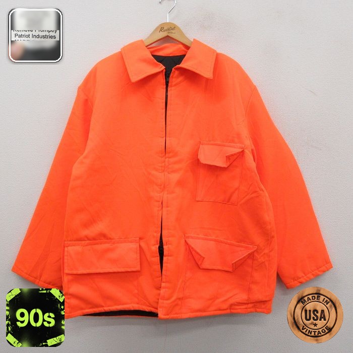 【50%OFF】90s 長袖ジャケット 内側キルティング オレンジ XL | 古着