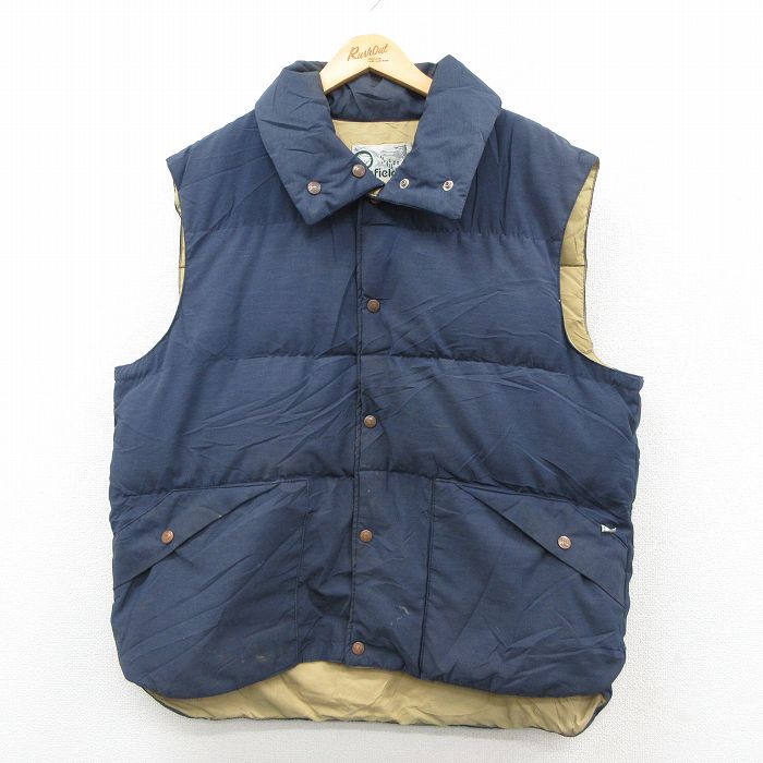 XL★古着 ペンフィールド ダウン ベスト メンズ 90年代 90s USA製 紺 26feb13