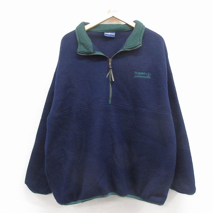 ホロウェイ 90s ハーフジップフリースジャケット Bayer ネイビー XL | 古着