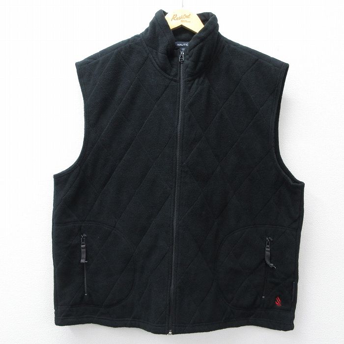 XL★古着 ノーティカ ブランド キルティング ベスト メンズ ワンポイントロゴ 00年代 00s 黒 26feb17