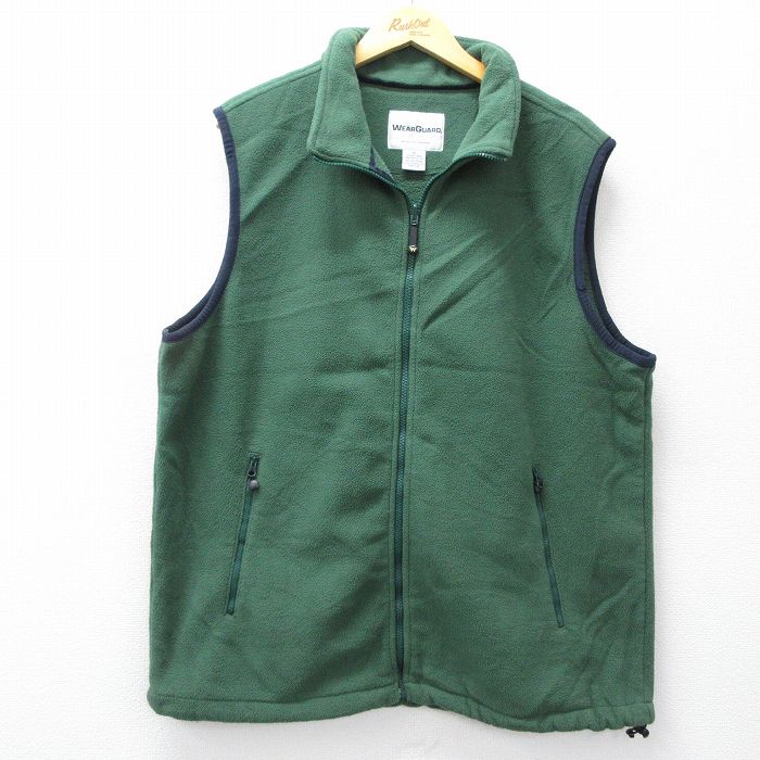 L★古着 Wear Guard フリース ベスト メンズ 緑 26feb17