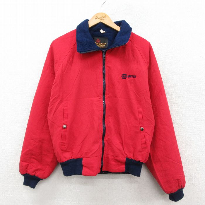 NAPA 90s ラグランナイロンジャケット 内側フリース レッド M | 古着