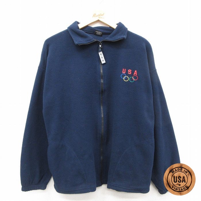 オリンピック 長袖フリースジャケット ネイビー M | 古着